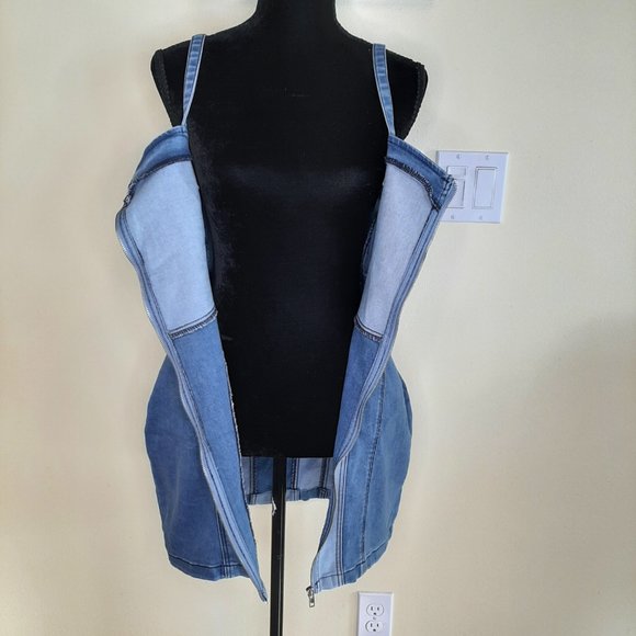 Brand New Sexy Forever 21 Heavy Stretch Denim Sundress - Picture 6 of 13